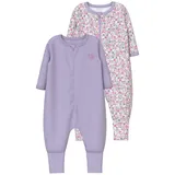 Name It Baby - Mädchen Nbfnightsuit 2P ZIP FF Petit FLOWER Noos (Set, 2 tlg.), Gr. 86