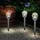 ETC Shop Kugelleuchte Außenlampe Solarleuchte, Gartenlampe in Bruchglas-Optik, Wegeleuchte, integrierter Akku, Edelstahl, silber, led, DxH 6x24,5cm, 4er Set