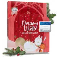 Accentra – Pflege Adventskalender 2024 für Mädchen mit 24 Pflegeprodukten – Adventskalender Beauty mit Bodylotion, Badebomben, Duschgel, Shampoo, Lip Balm, Handcreme – Weihnachtskalender Rot Teenager
