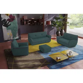 Egoitaliano Polstergarnitur Yuki, extravagantes Design und höchster Sitzkomfort, tolle Details, Set, bestehend aus einem 2,5- und einem 2-Sitzer, mit innovativen grün