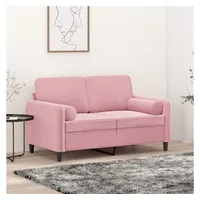 vidaXL 2-Sitzer-Sofa mit Zierkissen Rosa 120 cm Samt