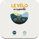 Untersetzer aus Kork – Das Fahrrad nennt mich Mountainbike Radfahren Passion – 1 Stück (95 x 95 mm)