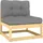 vidaXL Garten-Lounge-Set 4-tlg. Kiefer Massivholz beige/grau