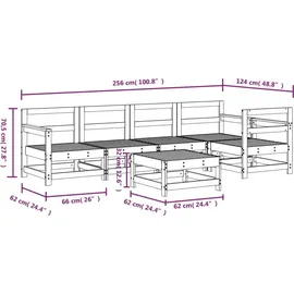 vidaXL Garten-Lounge-Set 6-tlg. braun
