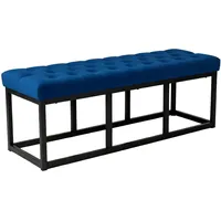 CLP Sitzbank Polson, modern, schwarzes Metallgestell, gestepptes Samt, Bodenschoner,