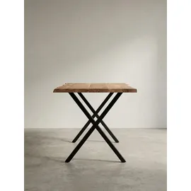 KADIMA DESIGN Schreibtisch XL Professional 180x90 Akazie Massiv Goldbraun-Schwarz Baumkante Büro Design Kreta Kollektion Kadima Design