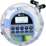 Klim Nomad Transparent – Neuheit – tragbarer CD-Player – integrierter Akku mit langer Lebensdauer – Kopfhörer KLIM Fusion, MP3, CD, TF-Player, tragbares Mini-Radio, Bluetooth – für das Auto