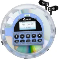 Klim Nomad Transparent – Neuheit – tragbarer CD-Player – integrierter Akku mit langer Lebensdauer – Kopfhörer KLIM Fusion, MP3, CD, TF-Player, tragbares Mini-Radio, Bluetooth – für das Auto