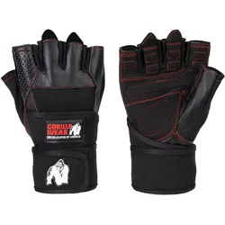 Dallas Wrist Wraps Gloves chwarz/Rot Stitched M