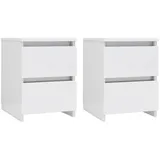 vidaXL Nachttische 2 Stk. Hochglanz-Weiß 30×30×40 cm Holzwerkstoff