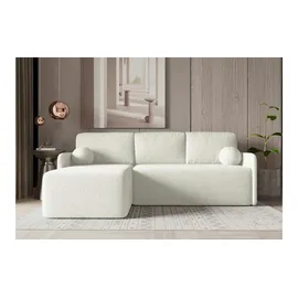 Selsey Eckcouch mit Schlaffunktion 2-Sitzer Creme