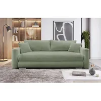 Mid.you Schlafsofa, Grün, Textil, 232x88x105 cm, Liegefunktion, Wohnzimmer, Sofas & Couches, Schlafsofas, Schlafsofas mit Bettkasten