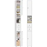 EUGAD Badezimmerschrank 20 x 20 x 180 cm Weiß