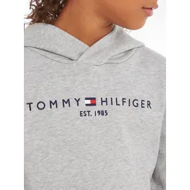 Tommy Hilfiger Kapuzensweatshirt TOMMY HILFIGER "ESSENTIAL HOODIE", Jungen, Gr. 14/164, grau (grau, meliert), Obermaterial: 100% Baumwolle, Basic schmal, Rippbündchen, Sweatshirts, für Jungen und Mädchen