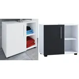 VCM Holz Waschbeckenunterschrank Badschrank Maße: H. 51 x B. 60 x T. 30 cm 1 Drehtür 2 offene Regalfächer modernes Badezimmermöbel - Flandu lll