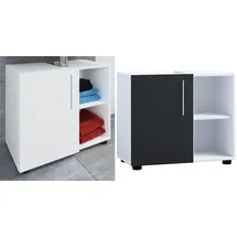 VCM Holz Waschbeckenunterschrank Badschrank Maße: H. 51 x B. 60 x T. 30 cm 1 Drehtür 2 offene Regalfächer modernes Badezimmermöbel - Flandu lll