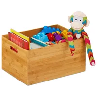 Relaxdays Aufbewahrungskiste Bambus Bambuskiste Ordnungsbox Holzbox