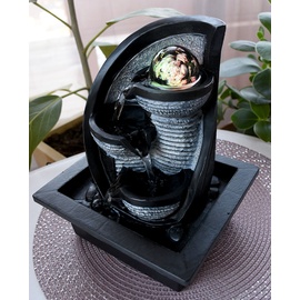 GLOBO LED-Brunnen Albert Kunststoff Grau