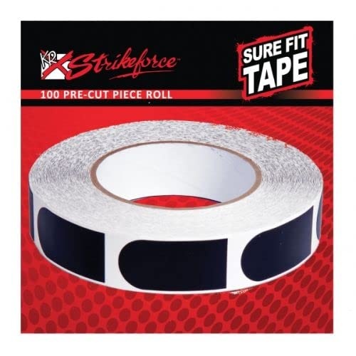 EMAX | Bowlingball Tape – KR Strikeforce Sure Fit Tape – Daumentape für in den Bowlingball – Selbstklebend – Vorgeschnitten – Verbessert den Griff (Schwarz - Rolle - 100 Stück, 3/4 Inch)