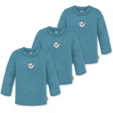 Normani Outdoor Sports 3er Pack Baby Merino Longsleeve „Taupo" in Blau | Gr.: 62/68