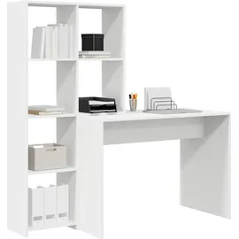 vidaXL Schreibtisch mit Regal Weiß