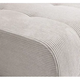 Fun Möbel Ecksofa Sofa mit Schlaffunktion VOGAR Stoff Poso Altweiß Ottomane Rechts