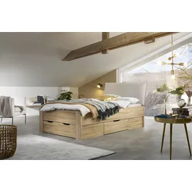 Rauch Stauraumbett RAUCH "Aditio", braun (struktureichefarben hell), B:126cm H:107cm L:208cm, Betten, Stauraumbett, inklusive Kopfteil und Schubkästen