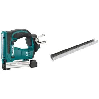 Makita DST221Z Tacker 18,0 V (ohne Akku, ohne Ladegerät), 18 V, Blau, Silber & Makita Klammern 10-16 mm 5040 Stück P-08975 F-32663 ?