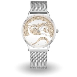 DUR Luxusuhr DUR Schmuck: Uhr 40er "Küste" mit Strandsand, Mesh Band Edelstahl, DW012