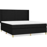 vidaXL Boxspringbett mit Matratze Schwarz 160x200 cm Stoff1396496