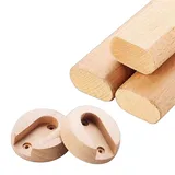 Kit ovale Kleiderschrankstange | Kleiderstange - 1 Stück Hölzern Schrank-Stange Schrankrohr | Länge 400-1200 mm | Stange für Garderobe und Nische (Color : Beech, Size : 90cm/35.4Inch)