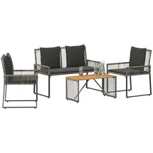 vidaXL Gartenmöbel Set 9-tlg. Grau/Dunkelgrau