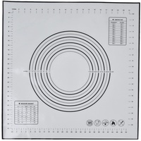 Backmatte, Rutschfeste Klebeband-Messteig-Ausrollmatte, Wiederverwendbare Silikon-Thekenmatte in Lebensmittelqualität für die Gebäckherstellung(Schwarz)