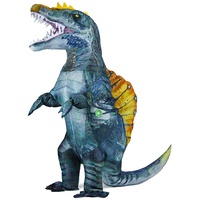 Rafalacy Aufblasbares Dinosaurier-Kostüm für Erwachsene, aufblasbares Dinosaurier-Kostüm, lustiges Halloween-Spinosaurus-Kostüm (blau)