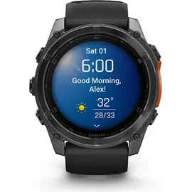 Garmin fenix 8 AMOLED 51 mm schwarz / schiefergrau mit QuickFit Silikon-Armband 26 mm