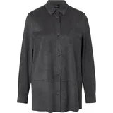 s.Oliver Longbluse in Veloursleder-Optik - grau - 32
