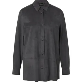 s.Oliver Longbluse in Veloursleder-Optik - grau - 32