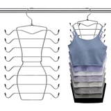 2 Stück Folding Platzsparende Kleiderbügel, 8 Etagen BH Aufbewahrung Metall Edelstahl Büge, rutschfest Stabiler Langlebiger Magie Kleiderbügel für Tank Tops, Camisoles, Pyjamas, BH, Strapsröcke