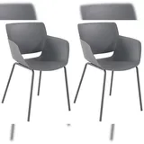 CLP Alpena Gartenstuhl 58 x 58 x 80 cm grau 2 St.