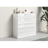 borchardt Möbel Vaasa 76 x 79 x 35 cm Weiß matt / Weiß hochglanz