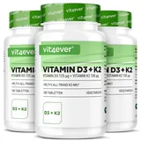 180 - 540 Tabletten Vitamin D3 5000 I.E. + Vitamin K2 100 mcg  MK7 Menachinon-7