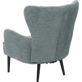 Mendler Lounge-Sessel HWC-K37 Chenille 75 x 80 x 78 cm blau-grün mit Kissen