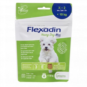 Flexadin Young Dog Mini Joint Support (60 kauwbrokjes)  2 x 60 tabletten