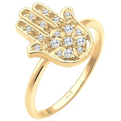 Elli Hamsa Hand Zirkonia Boho Orient Symbol 925 Silber Ringe   Damen 