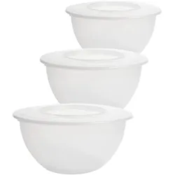 3er Set Schüssel mit Deckel 5 Liter Salatschüssel Rührschüssel