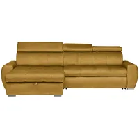 Stylife Ecksofa, Gelb, Kunststoff, 3-Sitzer, seitenverkehrt montierbar, L-Form, 276x173 cm, Stoffauswahl, Liegefunktion, Schlafen auf Sitzhöhe, Hocker erhältlich, Rücken echt, Wohnzimmer, Sofas & Couches, Wohnlandschaften, Ecksofas