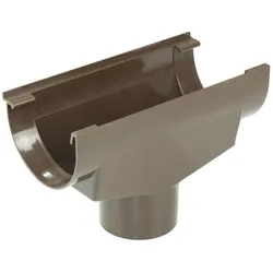 Rinnenablauf für Plastmo PVC Dachrinnen 125 mm --> 90 mm Fallrohr Braun
