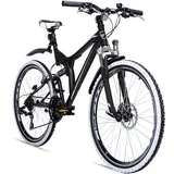 Bergsteiger Phoenix 26 Zoll Mountainbike, geeignet ab 160 cm, Scheibenbremse, Licht, Schutzblech, 21 Gang-Schaltung, Vollfederung