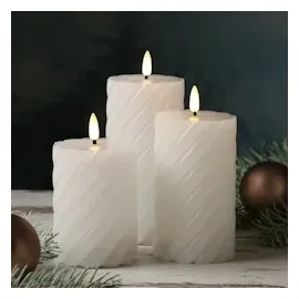 MARELIDA Twist Stumpenkerze 17,5 cm weiß