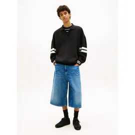 Tommy Hilfiger Shorts TOMMY JEANS "THEO", Herren, Gr. 38, N-Gr, denim schwarz, Denim/Jeans, Obermaterial: 100% Baumwolle, unifarben, relaxed fit kniebedeckend, Hosen Shorts, Relaxed fit mit Taschen